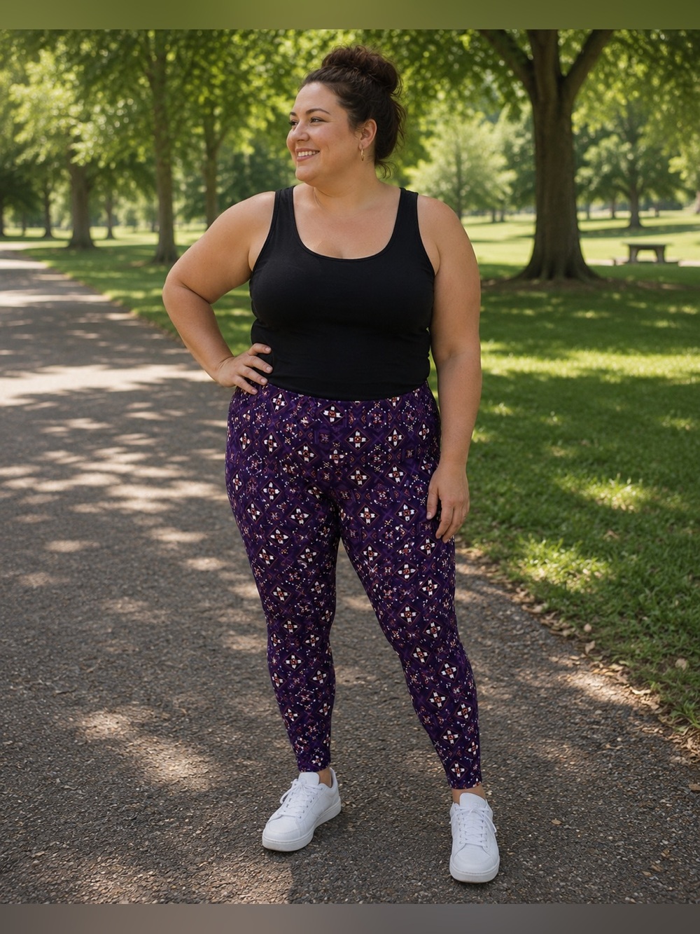LULAROE Purple Geometric Leggings EUC